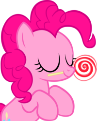 Size: 3205x4016 | Tagged: safe, artist:ironm17, pinkie pie, earth pony, pony, g4, sweet and elite, candy, cute, diapinkes, eyes closed, female, food, high res, lollipop, simple background, solo, transparent background, vector