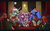 Size: 1919x1196 | Tagged: safe, artist:wynnchi, princess cadance, princess celestia, princess flurry heart, princess luna, twilight sparkle, alicorn, pony, g4, alicorn pentarchy, christmas, christmas lights, christmas tree, clothes, colored pupils, cute, cutedance, cutelestia, flurrybetes, hat, lunabetes, moon, present, santa claus, santa hat, socks, striped socks, tree, twiabetes, twilight sparkle (alicorn)