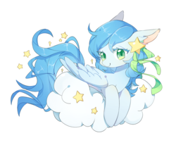 Size: 1616x1332 | Tagged: dead source, safe, artist:kinda-l, oc, oc only, pegasus, pony, cloud, colored eyelashes, female, mare, on a cloud, simple background, solo, stars, transparent background