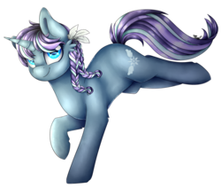 Size: 1877x1589 | Tagged: safe, artist:cloud-drawings, oc, oc only, oc:snowbird, pony, unicorn, feather, female, mare, simple background, solo, transparent background