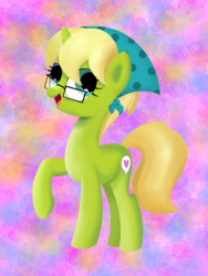 Size: 3024x4032 | Tagged: safe, artist:songbirdserenade, bittersweet (g4), oc, oc only, oc:bittersweet, pony, unicorn, g4, female, glasses, high res, mare, raised hoof, solo