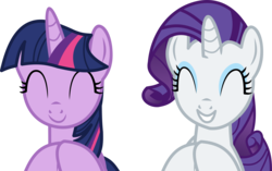 Size: 14094x8853 | Tagged: safe, artist:cyanlightning, rarity, twilight sparkle, alicorn, pony, g4, gauntlet of fire, .svg available, absurd resolution, duo, eyes closed, female, mare, simple background, smiling, transparent background, twilight sparkle (alicorn), vector