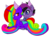 Size: 671x484 | Tagged: safe, artist:briar-firefly, oc, oc only, oc:amellia rose, oc:midnight coda, alicorn, pony, alicorn oc, clothes, cuddling, cute, heterochromia, rainbow hair, request, requested art, scarf, shipping, simple background, snuggling, transparent background