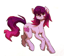 Size: 1427x1249 | Tagged: safe, artist:koviry, oc, oc only, oc:share dast, earth pony, pony, female, mare, raised hoof, simple background, smiling, solo, white background