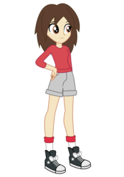 Size: 3500x5000 | Tagged: safe, artist:razethebeast, oc, oc only, oc:layra norisu, equestria girls, g4, absurd resolution, clothes, converse, equestria girls-ified, female, shirt, shoes, shorts, simple background, smiling, sneakers, socks, solo, transparent background