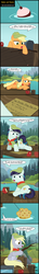 Size: 1823x12487 | Tagged: safe, artist:toxic-mario, applejack, coloratura, derpy hooves, g4, absurd resolution, apple, camp, camp friendship, comic, female, filly, filly applejack, filly coloratura, filly derpy, fishing, food, hat, muffin, that pony sure does love muffins