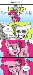 Size: 650x1485 | Tagged: safe, artist:acesrockz, pinkie pie, surprise, pony, g1, g4, comic, derp, dialogue, facial expressions, faic, heavy (tf2), kitty0706, open mouth, parody, reference, speech bubble, team fabulous 2, team fortress 2, wat