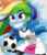 Size: 5890x6899 | Tagged: safe, artist:tonystorm12, rainbow dash, equestria girls, g4, my little pony equestria girls: rainbow rocks, absurd resolution, ball, clothes, compression shorts, end credits, female, shine like rainbows, skirt, solo