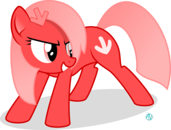 Size: 3122x2374 | Tagged: safe, artist:arifproject, oc, oc only, oc:downvote, earth pony, pony, derpibooru, g4, derpibooru ponified, female, hairclip, high res, mare, meta, ponified, simple background, smiling, solo, teasing, transparent background, vector