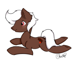 Size: 894x894 | Tagged: safe, artist:chuchipdraws, oc, oc only, oc:cherry cordial, earth pony, pony, lying down, relaxing, simple background, solo, transparent background