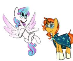 Size: 3000x2500 | Tagged: safe, artist:roseyicywolf, princess flurry heart, sunburst, g4, clothes, glasses, high res, older, simple background, transparent background