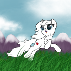 Size: 2000x2000 | Tagged: safe, artist:nimaru, oc, oc only, oc:heartsong, pony, unicorn, female, grass, high res, mare, smiling, solo