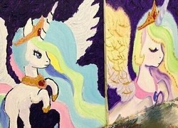 Size: 540x388 | Tagged: safe, artist:angelababy, princess celestia, alicorn, pony, g4, female, painting, solo