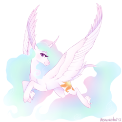 Size: 2000x2000 | Tagged: safe, artist:meowcephei, princess celestia, alicorn, pony, g4, female, high res, mare, simple background, solo, transparent background, wings