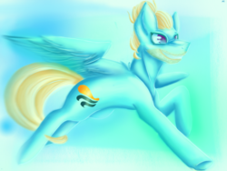 Size: 1024x768 | Tagged: safe, artist:spinachtoffeee, zephyr breeze, pegasus, pony, g4, male, solo, speedpaint