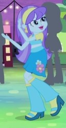 Size: 203x390 | Tagged: safe, screencap, aqua blossom, equestria girls, g4, perfect day for fun, boots, cropped, female, flower, high heel boots, solo