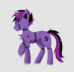 Size: 5000x4838 | Tagged: safe, artist:fusselx3, oc, oc only, oc:midnight coda, pony, robot, robot pony, absurd resolution, glasses, request, requested art, roboticization, solo