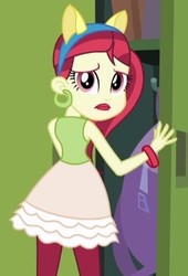 Size: 279x411 | Tagged: safe, screencap, rose heart, equestria girls, g4, my little pony equestria girls, bracelet, cropped, ear piercing, earring, female, jewelry, lockers, looking at you, piercing, solo
