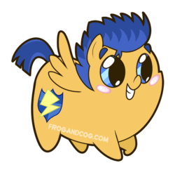 Size: 600x581 | Tagged: safe, artist:coggler, artist:frog&cog, artist:gopherfrog, flash sentry, pony, g4, backwards cutie mark, blushing, chubbie, cute, diasentres, grin, male, simple background, smiling, solo, spread wings, transparent background