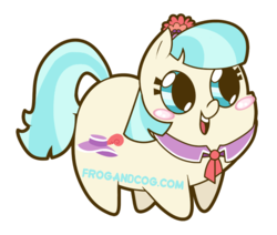 Size: 560x475 | Tagged: safe, artist:coggler, artist:frog&cog, artist:gopherfrog, coco pommel, earth pony, pony, g4, blushing, chubbie, female, open mouth, simple background, smiling, solo, transparent background