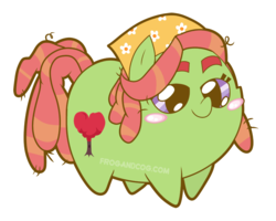 Size: 769x615 | Tagged: safe, artist:coggler, artist:frog&cog, artist:gopherfrog, tree hugger, pony, g4, blushing, chubbie, female, simple background, smiling, solo, transparent background