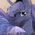 Size: 500x500 | Tagged: safe, artist:kuzumori, princess luna, pony, g4, bust, female, lidded eyes, looking at you, mare, portrait, smiling, solo