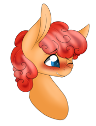 Size: 909x1201 | Tagged: safe, artist:cyrinthia, oc, oc only, oc:goody two-shoes, earth pony, pony, blushing, bust, female, freckles, mare, one eye closed, portrait, simple background, solo, transparent background