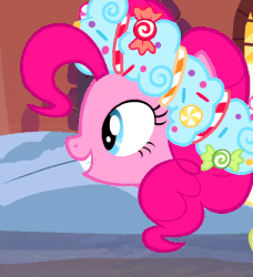 Size: 481x527 | Tagged: safe, screencap, pinkie pie, spirit of hearth's warming presents, earth pony, pony, a hearth's warming tail, g4, animated, clothes, cropped, female, gif, happy, loop, mare, open mouth, singing, solo, talking