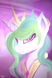 Size: 1000x1500 | Tagged: safe, artist:pedrohander, princess celestia, alicorn, pony, g4, bust, female, portrait, solo