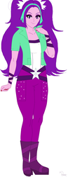 Size: 1384x3561 | Tagged: safe, artist:midnightsparkle1999, aria blaze, equestria girls, g4, my little pony equestria girls: rainbow rocks, clothes, female, looking at you, pants, simple background, smiling, solo, white background