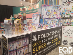 Size: 1600x1200 | Tagged: safe, applejack, fluttershy, pinkie pie, rainbow dash, rarity, equestria daily, g4, castle, craft, irl, merchandise, paper pony, paper pony castle, papercraft, paperpunk, photo, toy, toy fair, toy fair 2017