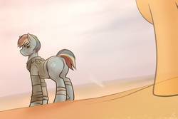 Size: 3000x2000 | Tagged: safe, artist:whitepone, rainbow dash, scootaloo, ghost, g4, amputee, apocalypse, butt, crossover, high res, mad max, mad max fury road, missing limb, missing wing, plot, rainbutt dash, stump