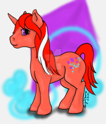 Size: 1024x1192 | Tagged: safe, artist:lilwolfstudios, skyflier, pony, g1, female, solo, watermark