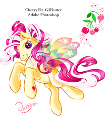 Size: 540x648 | Tagged: safe, artist:tamisery, oc, oc only, oc:cherry fiz, flutter pony, pony, g1, g3, g1 to g3, generation leap, photoshop, solo
