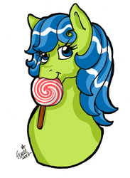 Size: 521x710 | Tagged: safe, artist:suzie-chan, tootsie, pony, g1, bust, female, solo