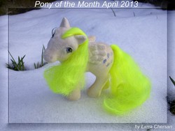Size: 1600x1200 | Tagged: safe, artist:larrachersan, surprise, pony, g1, irl, photo, snow, solo, toy