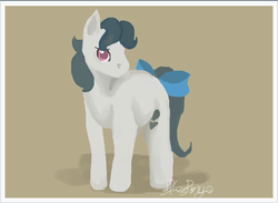 Size: 664x486 | Tagged: safe, artist:thelittledixie, pony, g1, bow, female, solo, tail bow
