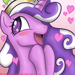 Size: 1000x1000 | Tagged: safe, artist:blockeraser, screwball, alicorn, pony, g4, blushing, cute, female, heart, hnnng, open mouth, pretty princess, screwballicorn, smiling, solo, squee