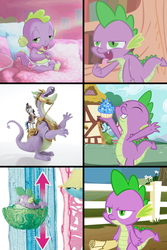 Size: 1000x1500 | Tagged: safe, edit, edited screencap, screencap, shining armor, spike, dragon, puffer fish, g4, my little pony: the movie, secret of my excess, the ticket master, baby spike, cupcake, evolution, food, gem, guardians of harmony, hasbro, male, sapphire, sapphire cupcake, scroll, species swap, spike the pufferfish, spikezilla, toy