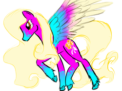 Size: 1600x1200 | Tagged: safe, artist:the-pony-project, skyflier, pony, g1, concave belly, dream beauties, female, long mane, long tail, mare, slender, solo, tail, tall, thin, unshorn fetlocks