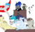 Size: 2084x1949 | Tagged: safe, artist:neonaarts, soarin', oc, oc:animak, oc:dragon eye, oc:hornet, oc:hoxton, oc:penumbra glow, oc:sweet harmony, oc:witching hour, pony, g4, coffee, desk, pot, sleepy