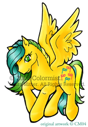 Size: 351x508 | Tagged: safe, artist:colormist, masquerade (g1), pegasus, pony, twinkle eyed pony, g1, 2005, 2006, copyright, female, obtrusive watermark, photoshop, simple background, solo, spread wings, watermark, white background, wings