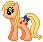 Size: 43x42 | Tagged: safe, artist:katcombs, applejack (g1), pony, g1, base used, female, gif, non-animated gif, pixel art, simple background, solo, transparent background