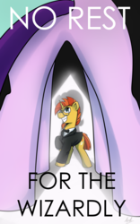 Size: 1800x2880 | Tagged: safe, artist:anticular, starlight glimmer, sunburst, pony, unicorn, g4, butt, clothes, female, for your eyes only, framed by legs, james bond, male, mare, movie reference, plot, ship:starburst, shipping, stallion, straight, tuxedo