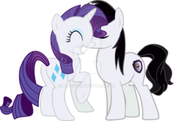 Size: 1024x713 | Tagged: safe, artist:barrfind, rarity, oc, oc:barrfind, pony, unicorn, g4, canon x oc, cheek kiss, female, kissing, male, rarifind, shipping, simple background, smiling, straight, transparent background, vector, watermark