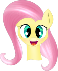 Size: 676x825 | Tagged: safe, artist:brok-enwings, fluttershy, pegasus, pony, g4, bust, female, open mouth, portrait, simple background, solo, transparent background