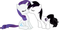 Size: 4370x2252 | Tagged: safe, artist:barrfind, rarity, oc, oc:barrfind, pony, unicorn, g4, canon x oc, eyes closed, female, high res, kiss on the lips, kissing, male, mare, rarifind, shipping, simple background, stallion, straight, transparent background, vector