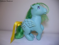 Size: 4000x3000 | Tagged: safe, artist:ushi-de-bray, medley, pony, g1, bow, irl, photo, solo, tail bow, toy