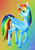 Size: 1348x1949 | Tagged: safe, artist:wika4007, rainbow dash, alicorn, pony, g4, alicornified, female, race swap, rainbowcorn, solo, unshorn fetlocks