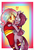 Size: 700x1000 | Tagged: safe, artist:chiclygom, pinkie pie, oc, oc:chicly gom, earth pony, human, pony, g4, duo, heart, holding, pinkamena diane pie